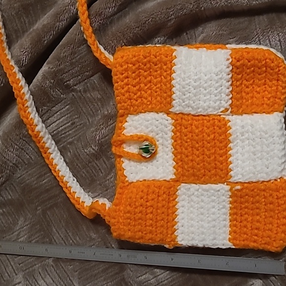 Handmade Crocheted bag 6x6 inch, 31 inch shoulder strap - Picture 2 of 2